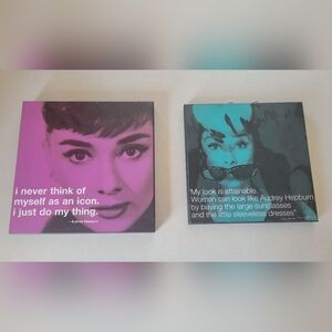 Audrey Hepburn Wall Art Set - Pink and Blue